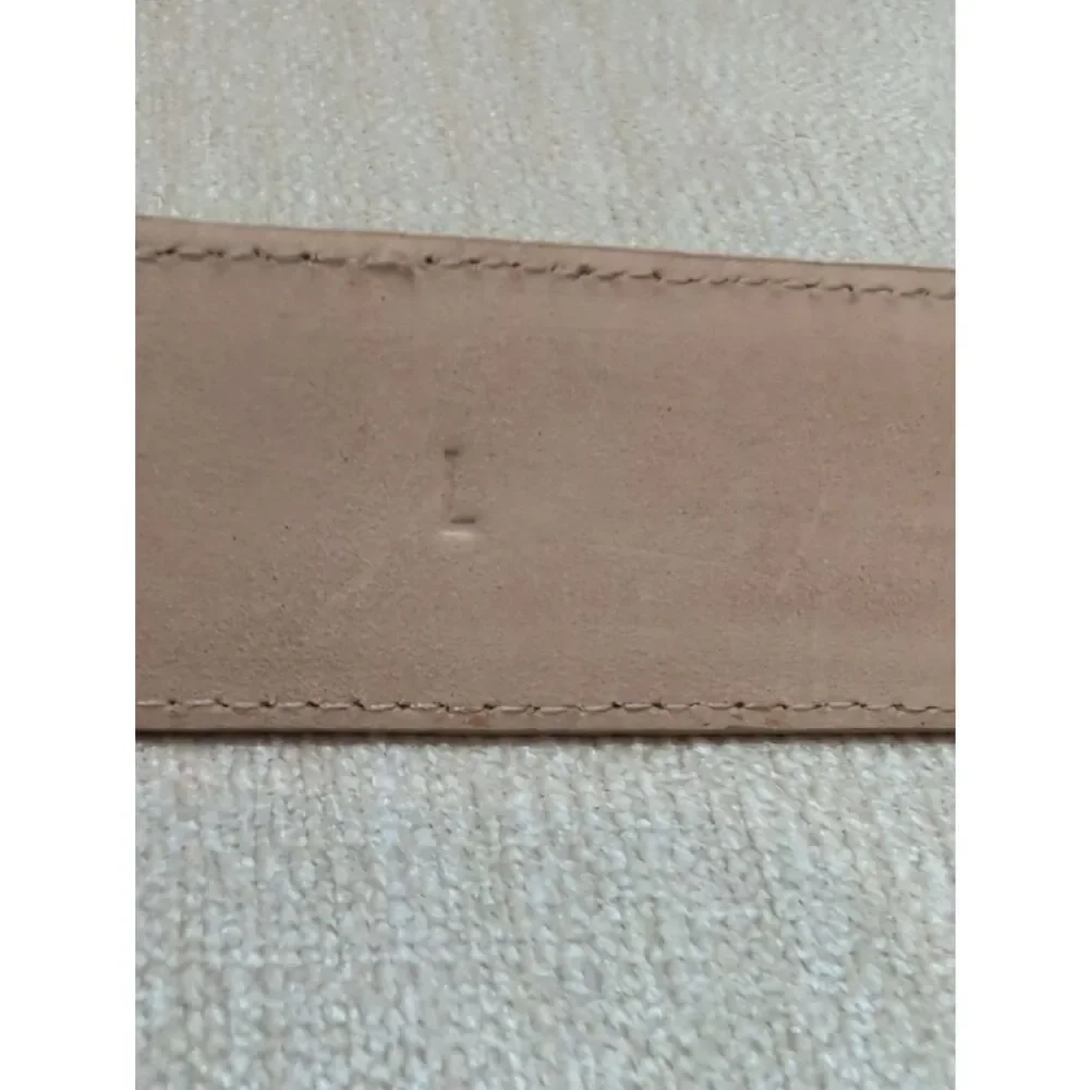 Carlisle Tan Croc Embossed Leather Belt with Bronze Metal Loops & Buckle Size L